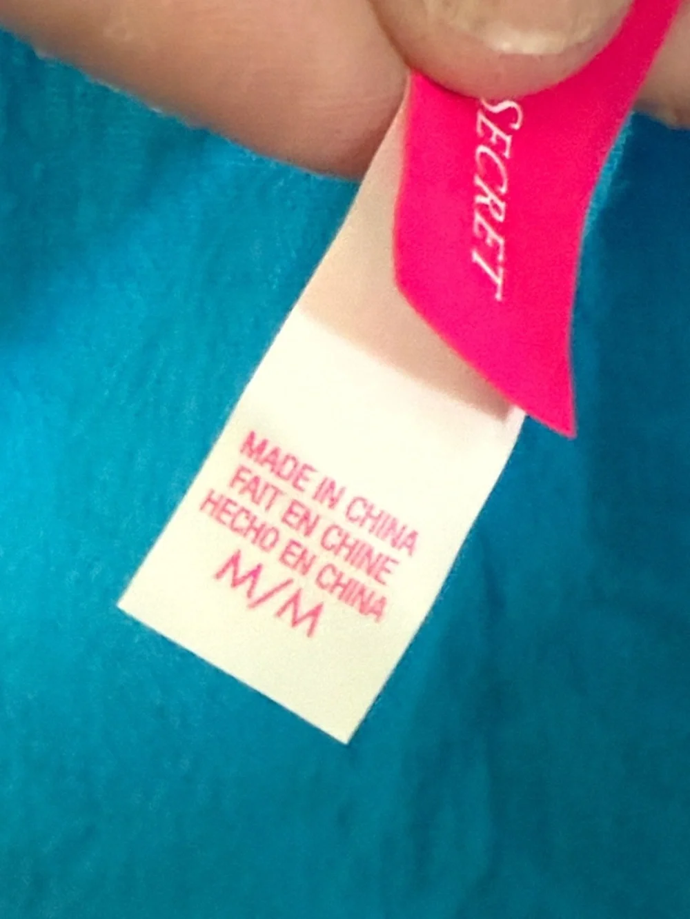 VICTORIA'S SECRET Swim Cover-Up Dress Cotton Off-Shoulder Turquoise Blue Size M
